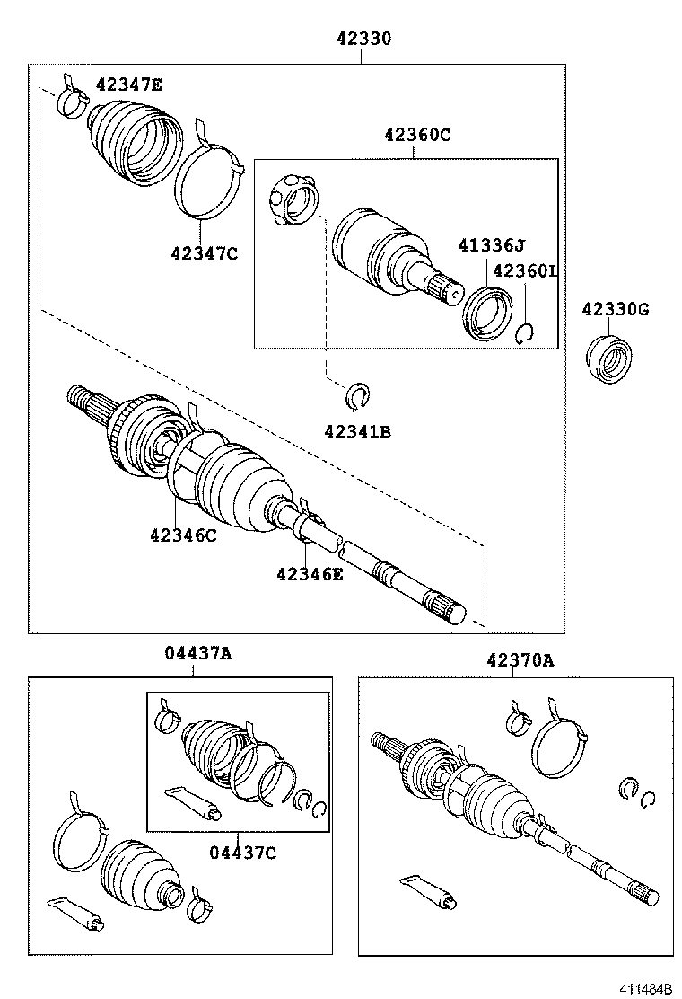 42450-13011 HUB & BEARING ASSY, REAR AXLE, RH product image