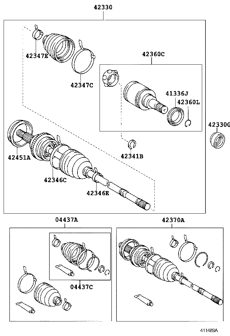 42330-33020 SHAFT ASSY, REAR DRIVE, RH product image