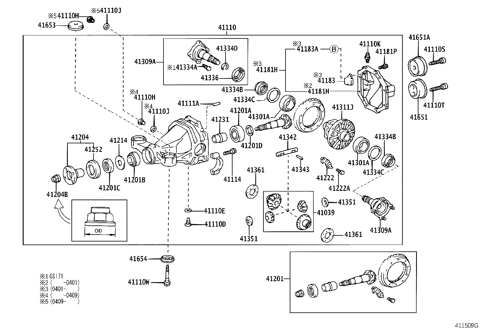 41110-3A121 CARRIER ASSY, DIFFERENTIAL, REAR product image