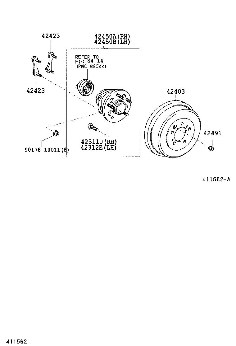 42406-28020 RETAINER, REAR AXLE BEARING, OUTER, LH product image