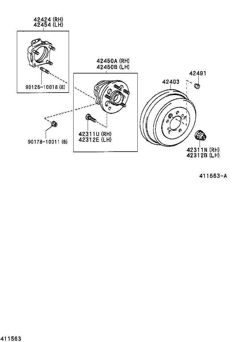 42406-28020 RETAINER, REAR AXLE BEARING, OUTER, LH product image