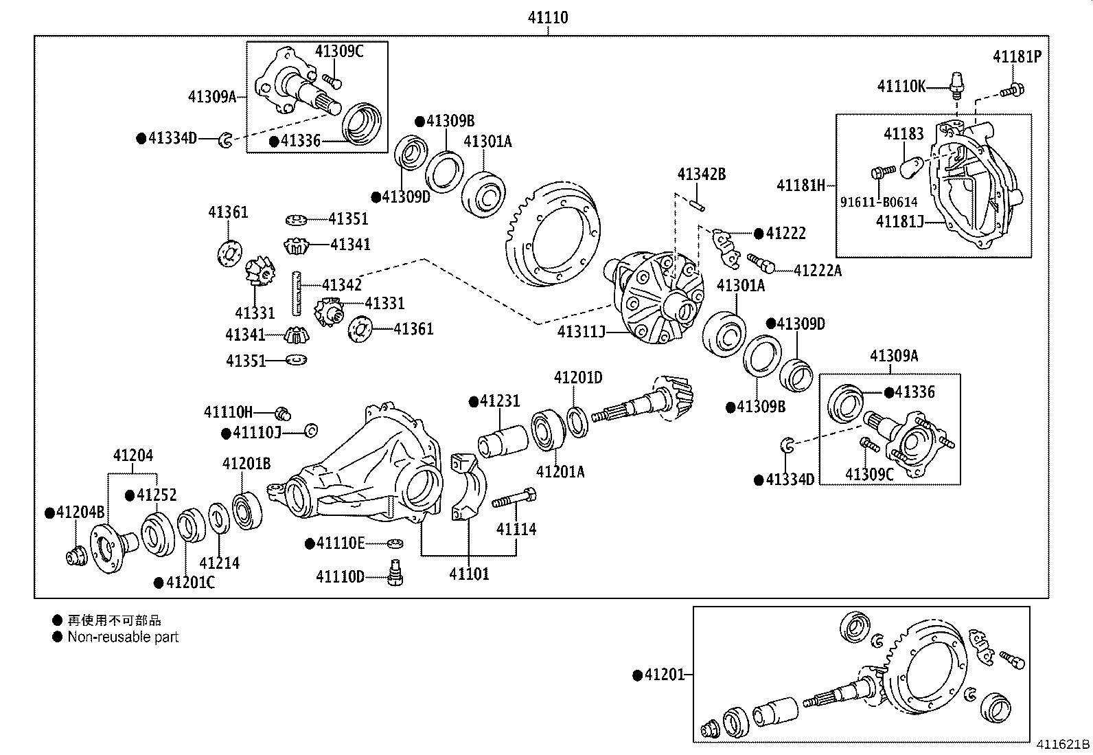 41101-58010 CARRIER SUB-ASSY, DIFFERENTIAL, REAR product image