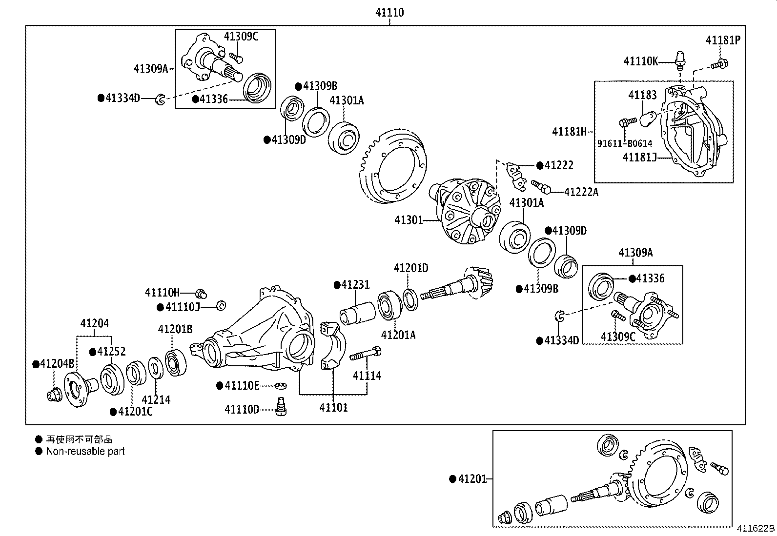 41101-58010 CARRIER SUB-ASSY, DIFFERENTIAL, REAR product image