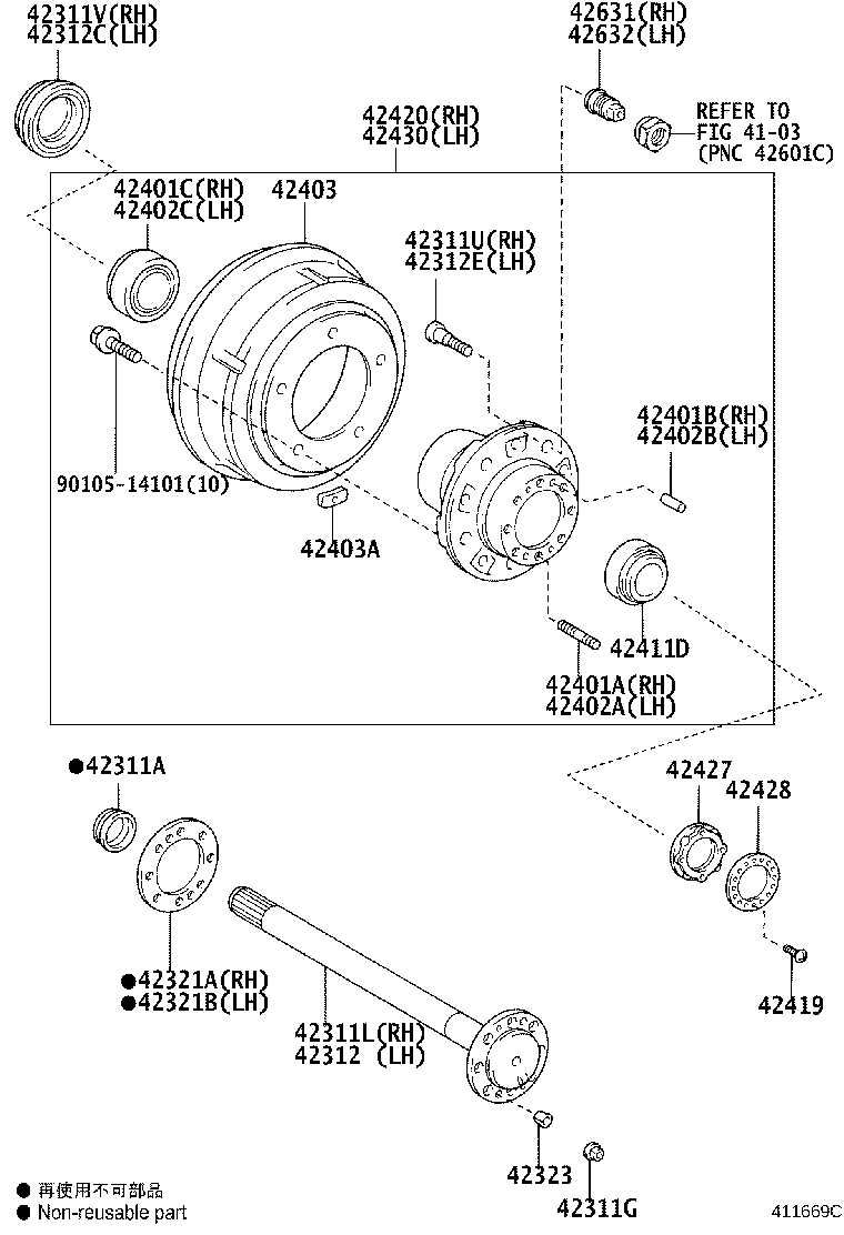 90942-T2004 BOLT, HUB (FOR REAR AXLE RH) product image