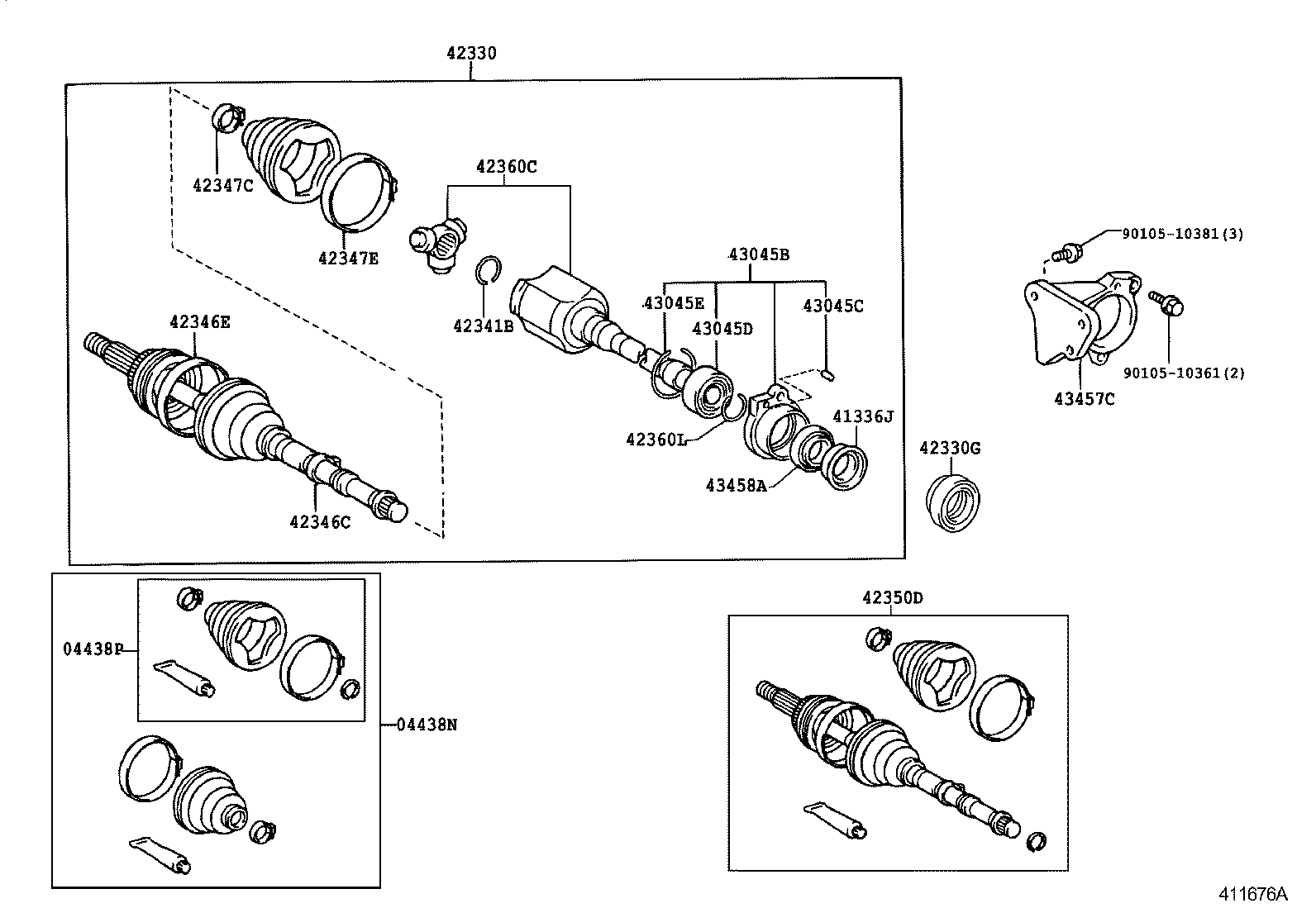 90311-35043 OIL SEAL, REAR DRIVE SHAFT, RH product image