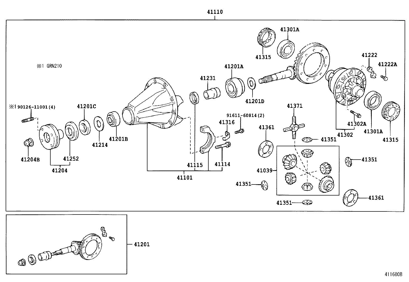 41204-35090 FLANGE SUB-ASSY, REAR DRIVE PINION COMPANION, REAR product image