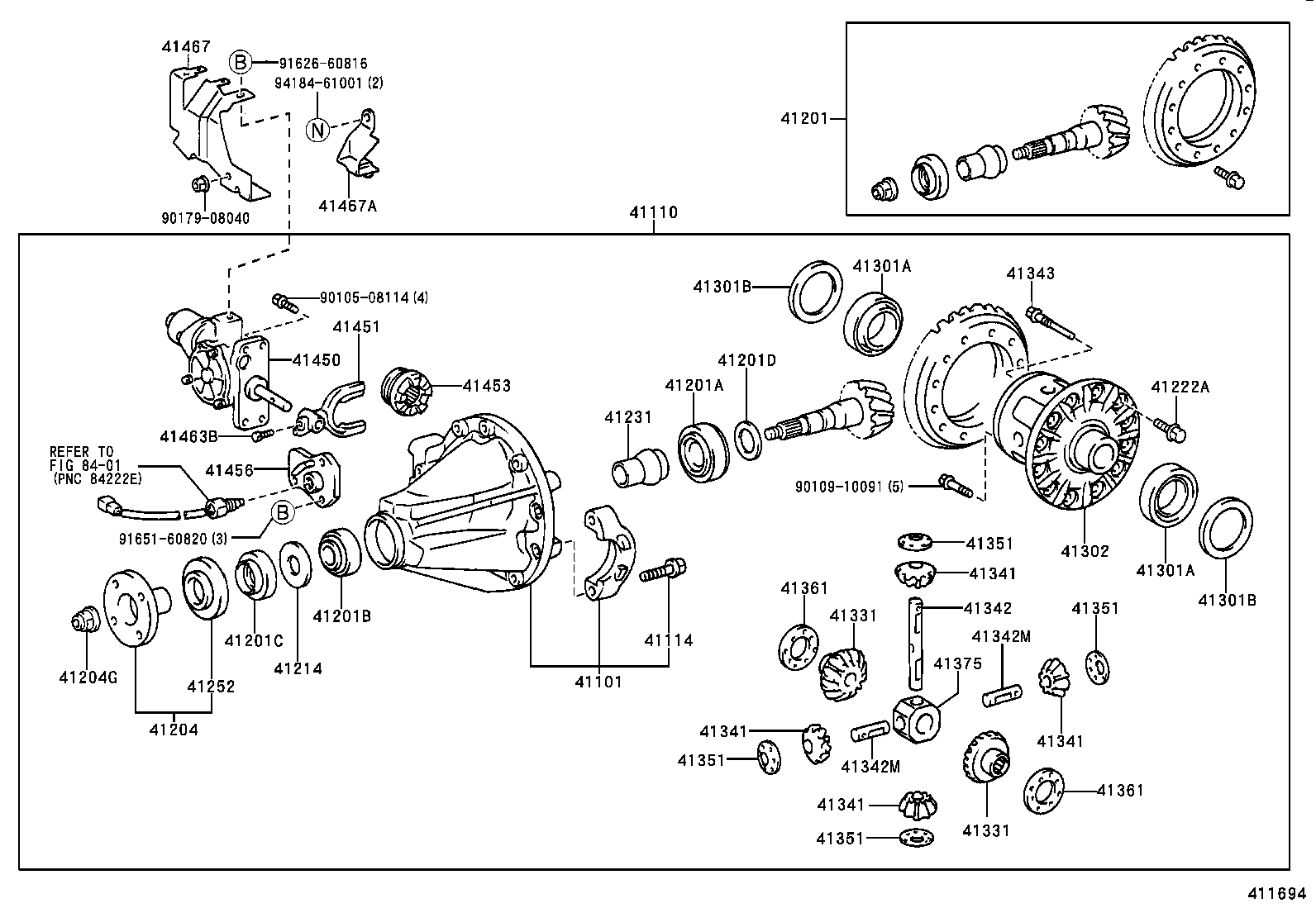 41201-80203 FINAL GEAR KIT, DIFFERENTIAL, REAR product image