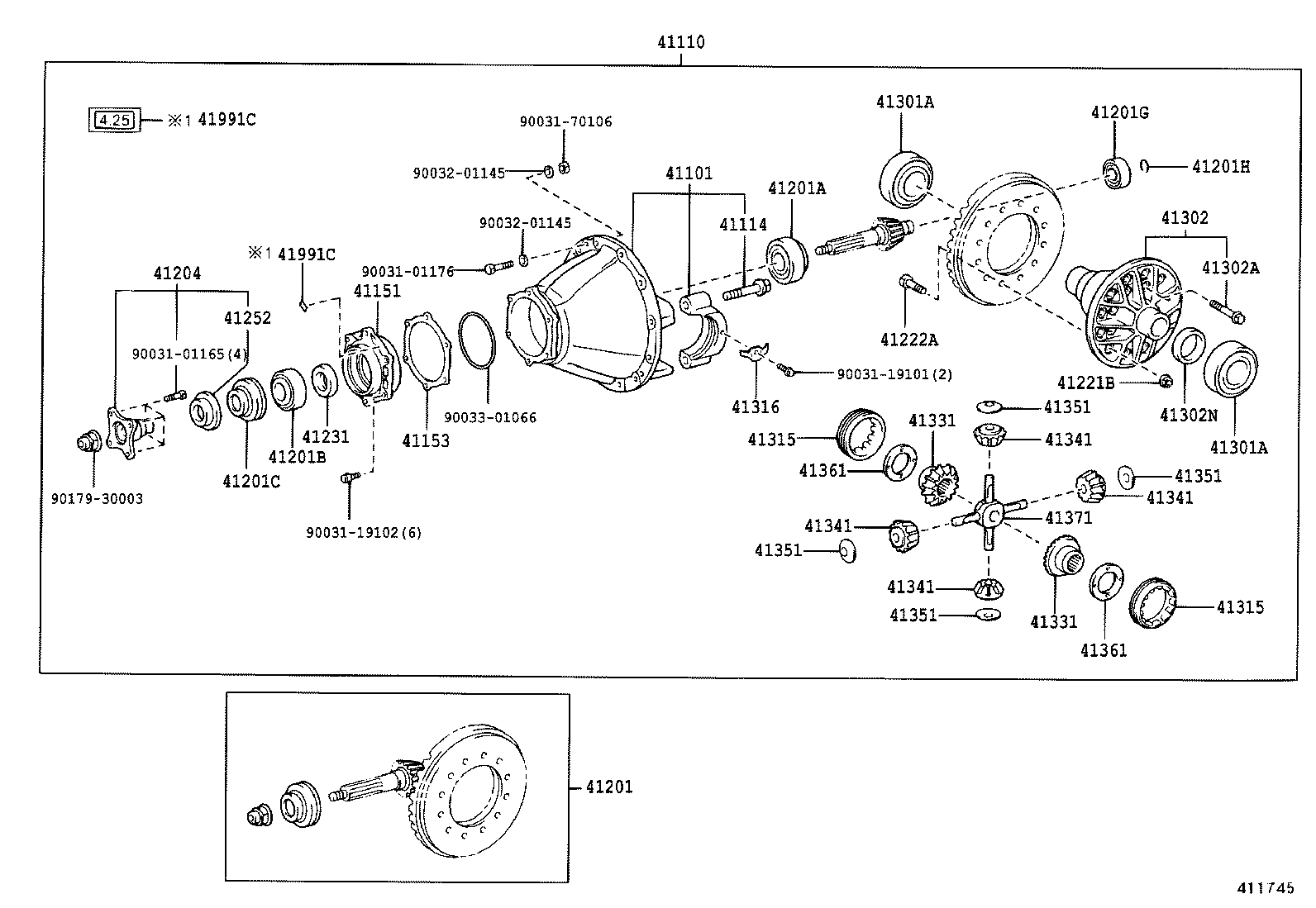 41101-37020 CARRIER SUB-ASSY, DIFFERENTIAL, REAR product image
