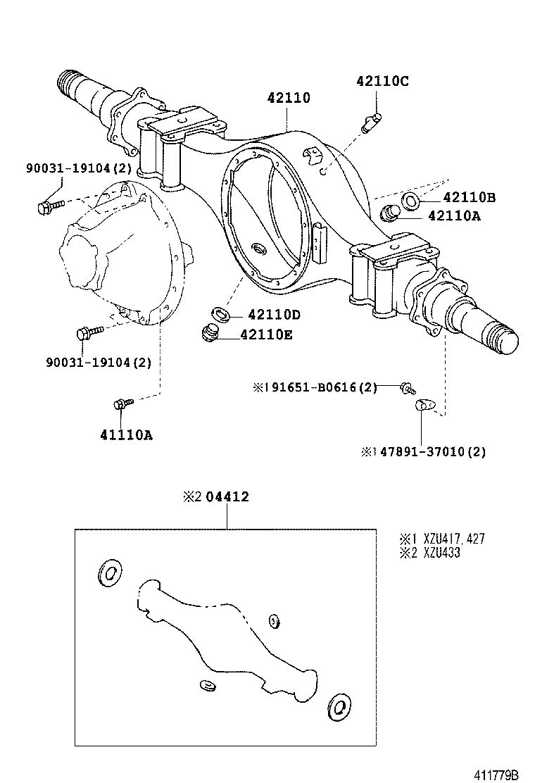 41101-37060 CARRIER SUB-ASSY, DIFFERENTIAL, REAR product image