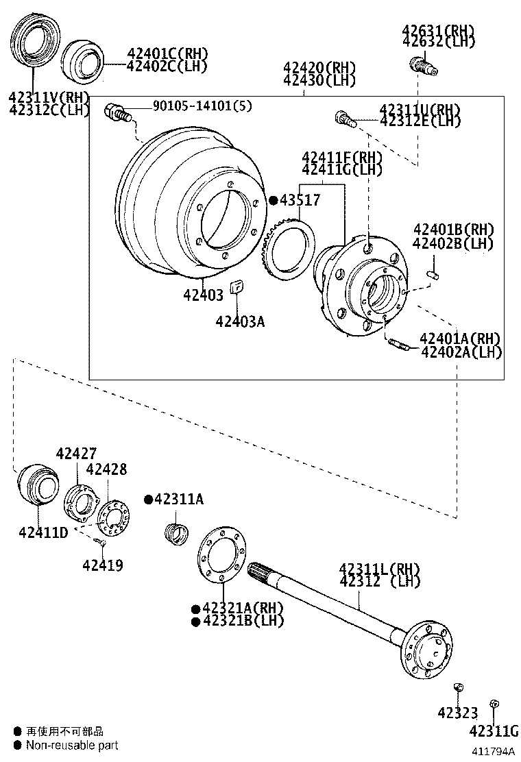 90942-T2004 BOLT, HUB (FOR REAR AXLE RH) product image