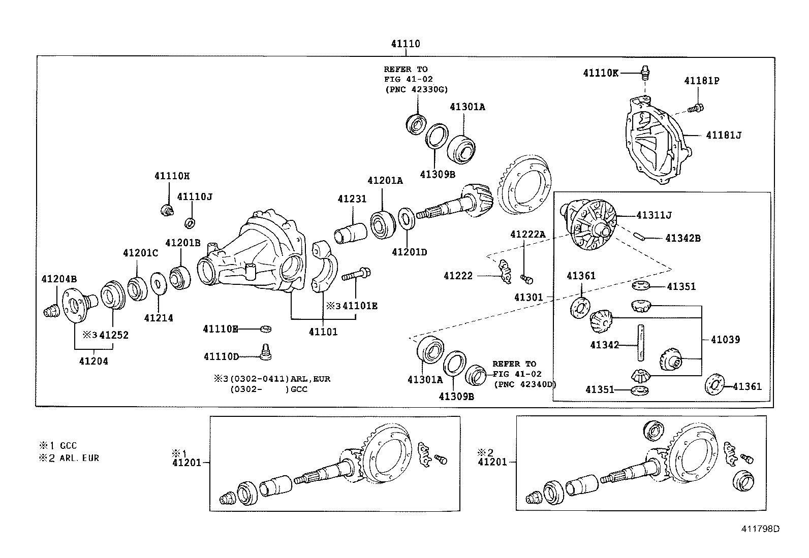 41110-48081 CARRIER ASSY, DIFFERENTIAL, REAR product image