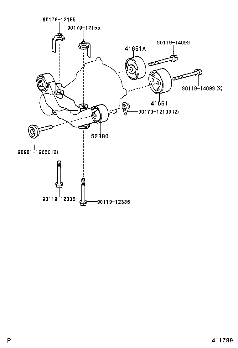 41110-48081 CARRIER ASSY, DIFFERENTIAL, REAR product image