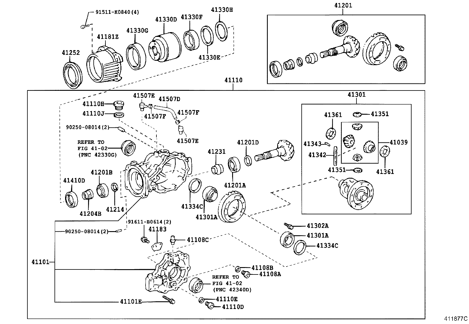 41110-73010 CARRIER ASSY, DIFFERENTIAL, REAR product image