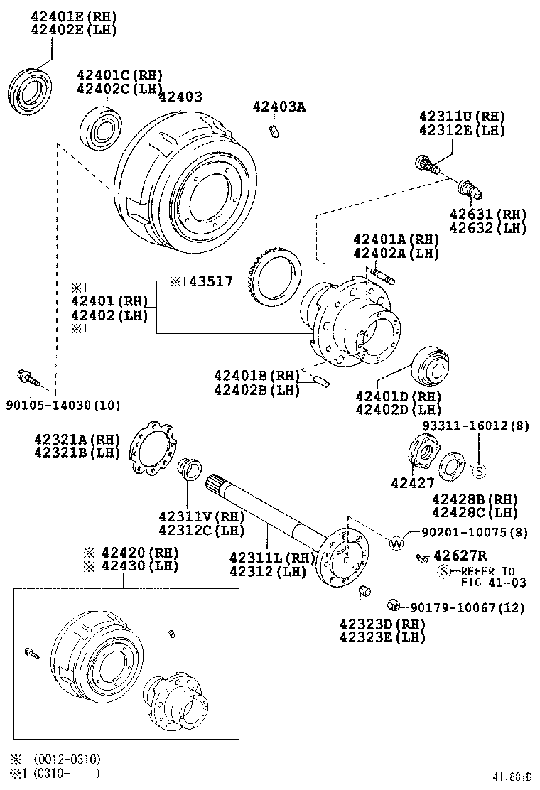 42311-36230 SHAFT, REAR AXLE, RH product image