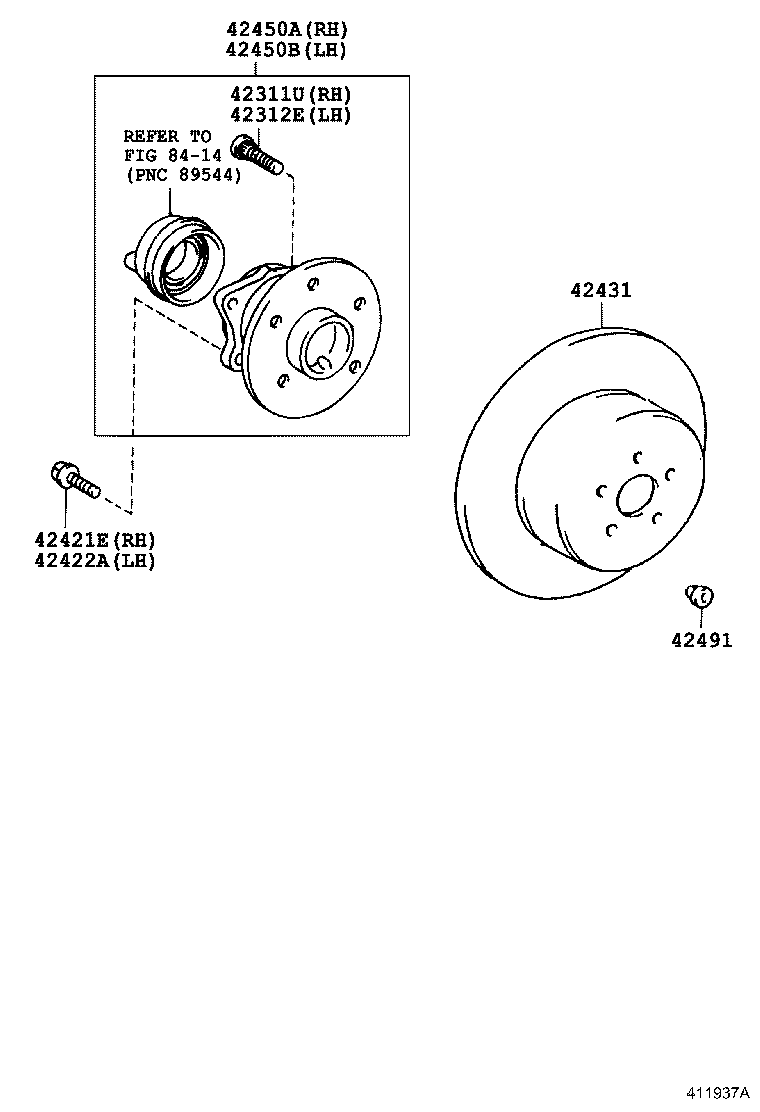 90105-12345 BOLT (FOR REAR AXLE BEARING CASE RH) product image