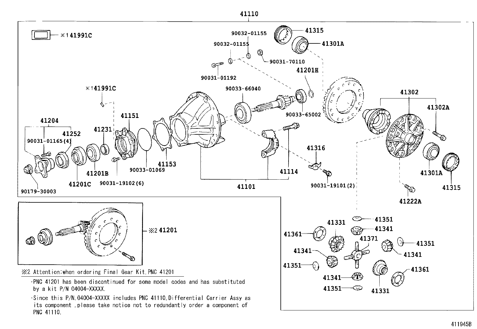 41101-37060 CARRIER SUB-ASSY, DIFFERENTIAL, REAR product image