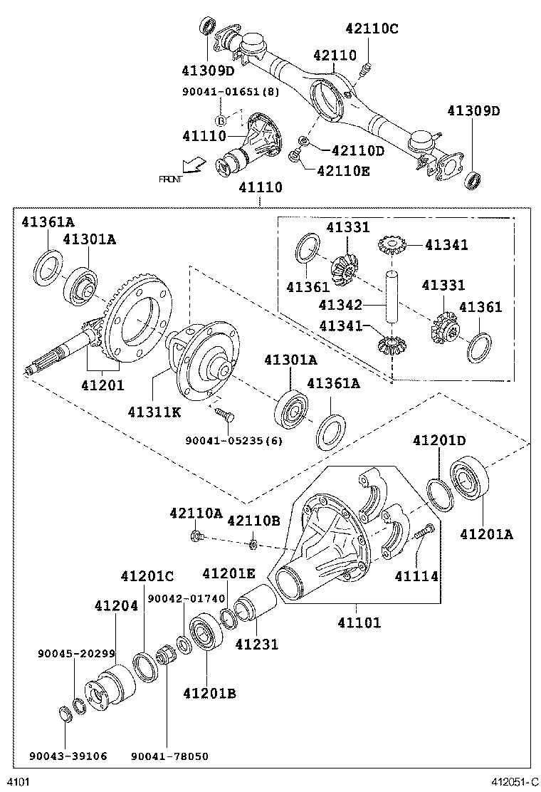 41114-B2010 BOLT, REAR DIFFERENTIAL BEARING CAP product image