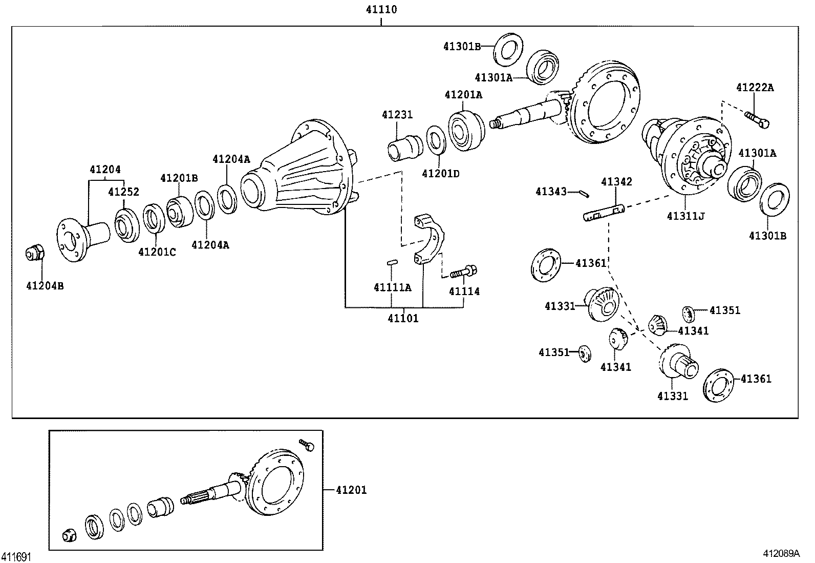 41201-80212 FINAL GEAR KIT, DIFFERENTIAL, REAR product image