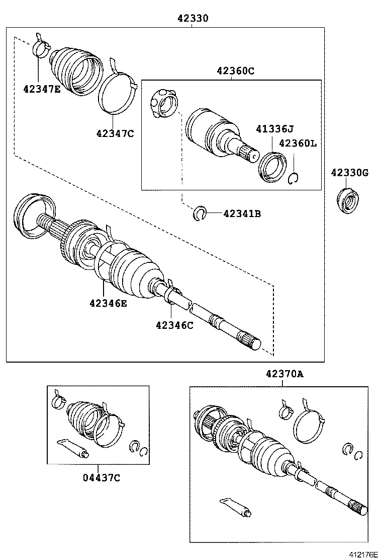 42340-52010 SHAFT ASSY, REAR DRIVE, RH product image