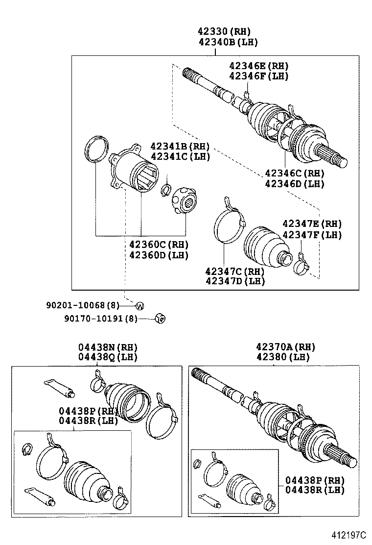 42340-28090 SHAFT ASSY, REAR DRIVE, RH product image