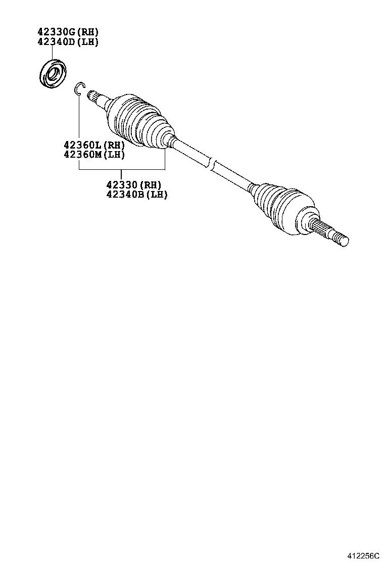 42330-24040 SHAFT ASSY, REAR DRIVE, RH product image