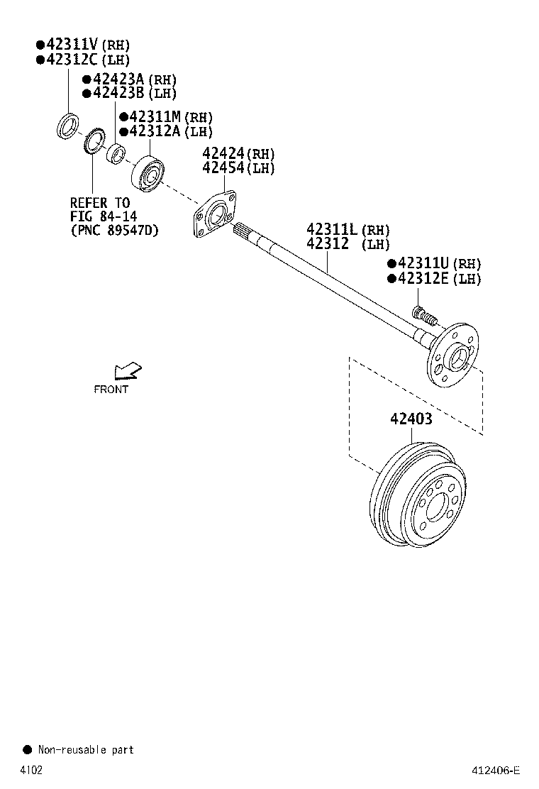 42423-87401 RETAINER, REAR AXLE BEARING, INNER RH product image