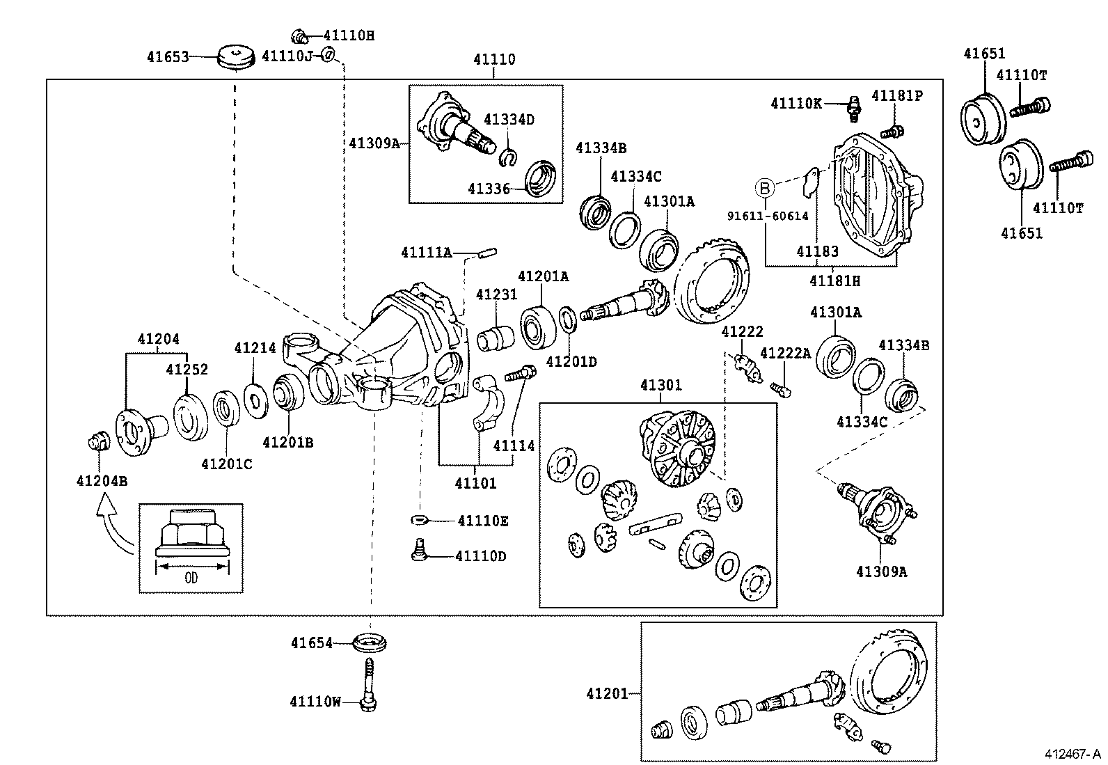 41110-3A143 CARRIER ASSY, DIFFERENTIAL, REAR product image