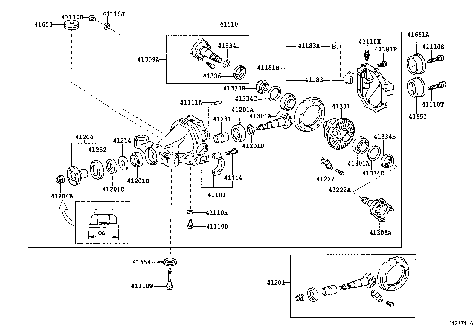 41110-3A121 CARRIER ASSY, DIFFERENTIAL, REAR product image