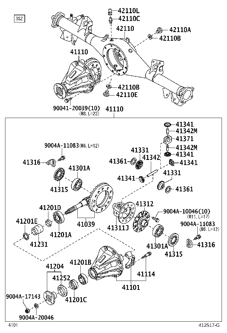 41039-B0020 GEAR KIT, DIFFERENTIAL, REAR product image
