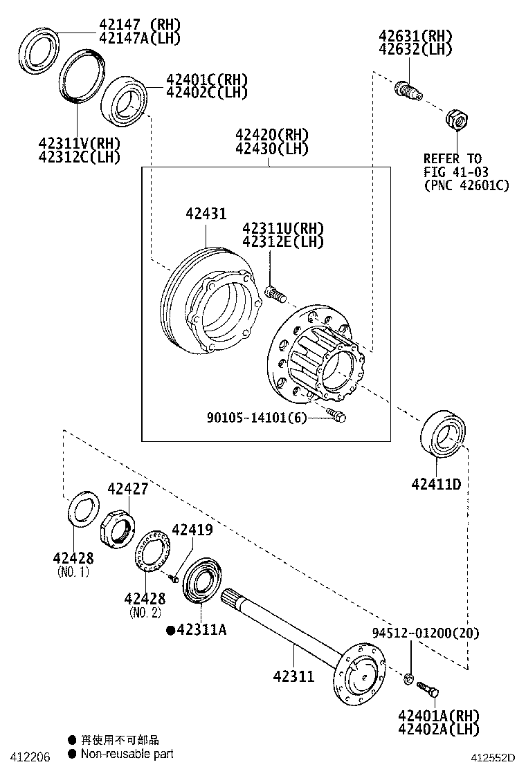 90942-T2004 BOLT, HUB (FOR REAR AXLE RH) product image
