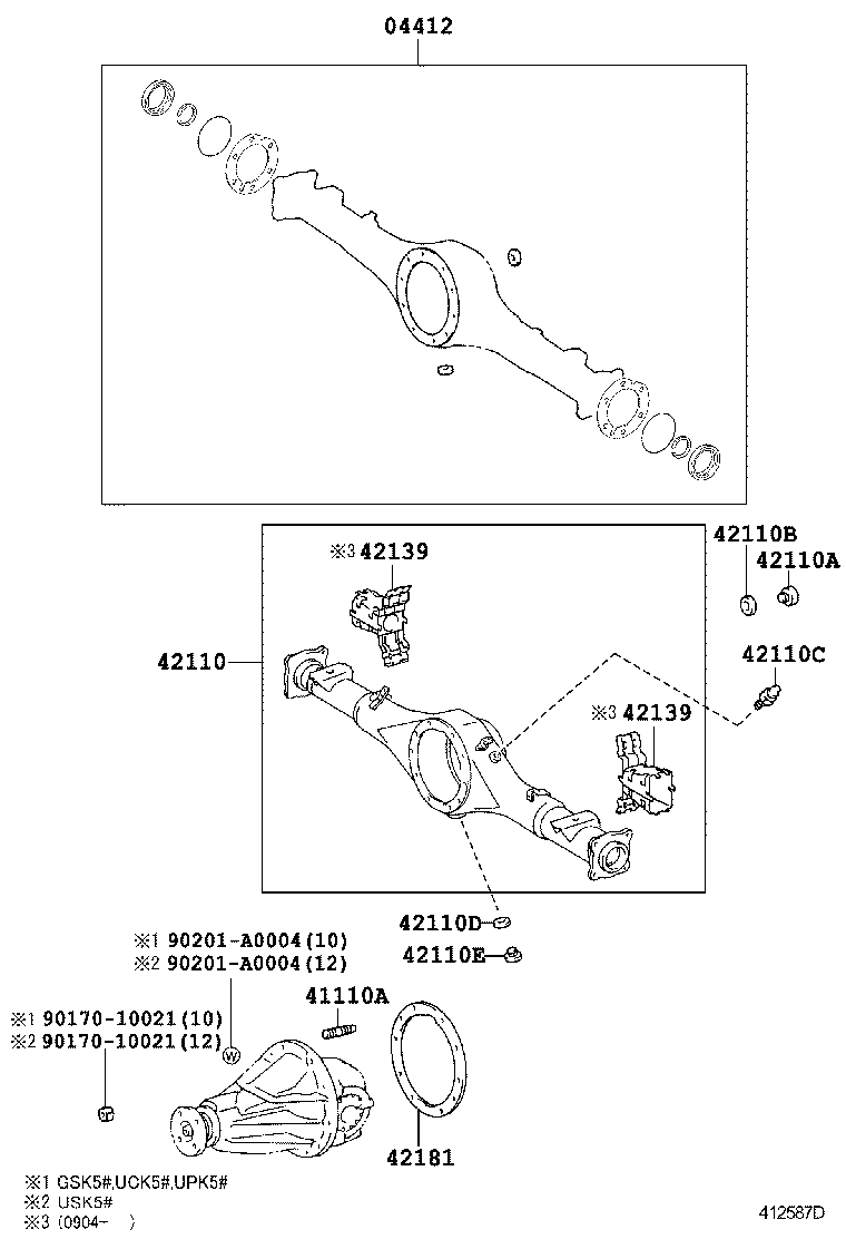 04412-0C010 GASKET KIT, REAR DIFFERENTIAL CARRIER product image