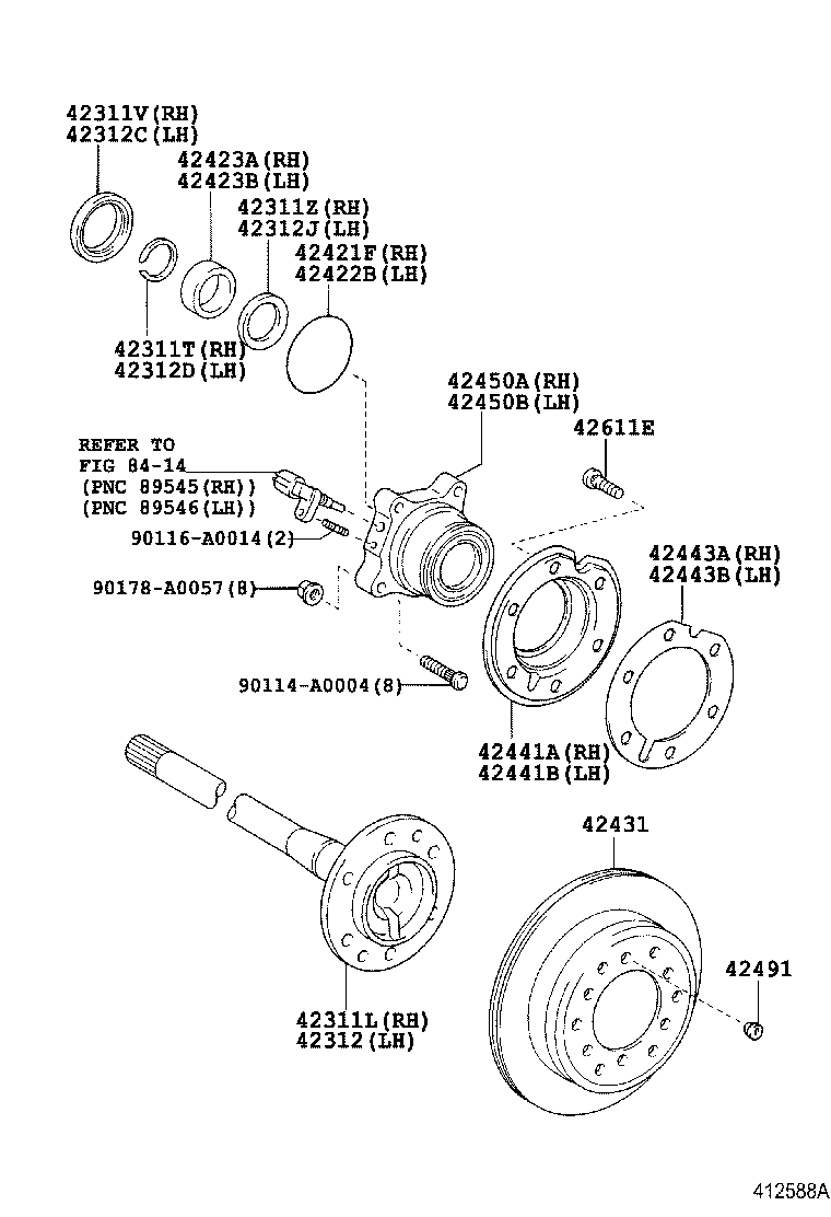 42311-0C010 SHAFT, REAR AXLE, RH product image