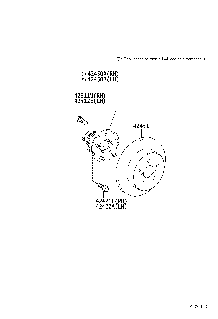 42431-12260 DISC, REAR product image