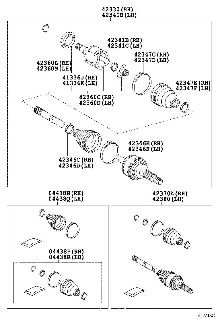 42340-48070 SHAFT ASSY, REAR DRIVE, RH product image