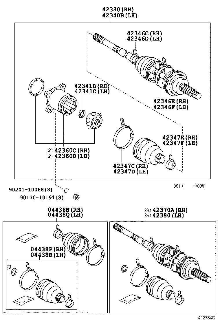42340-48081 SHAFT ASSY, REAR DRIVE, RH product image