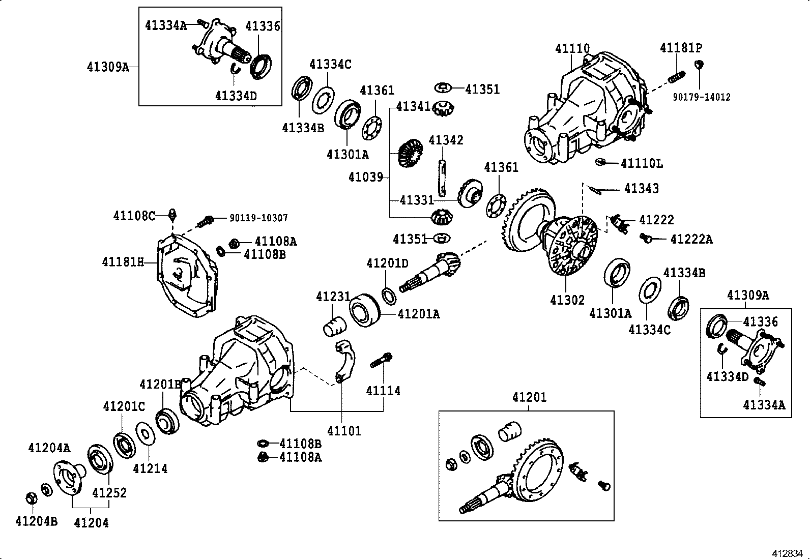 41110-30540 CARRIER ASSY, DIFFERENTIAL, REAR product image