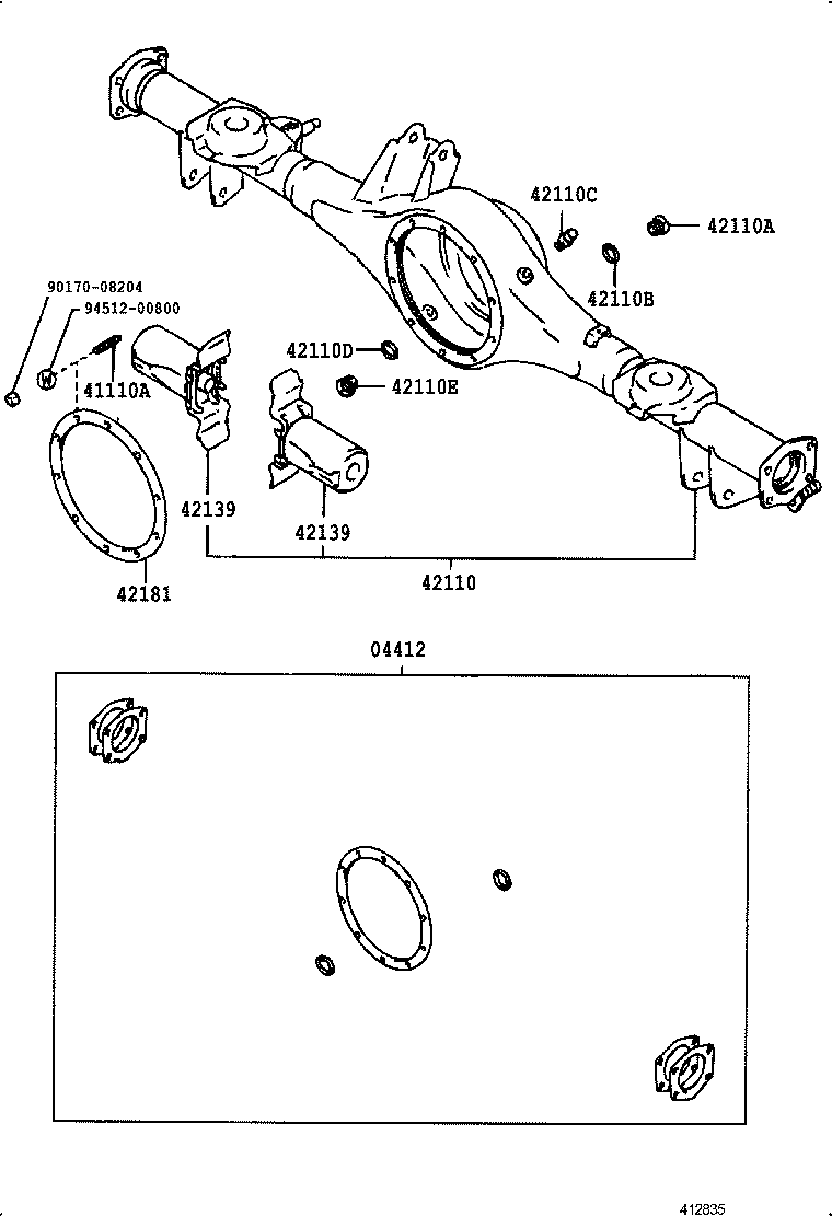 41110-30540 CARRIER ASSY, DIFFERENTIAL, REAR product image