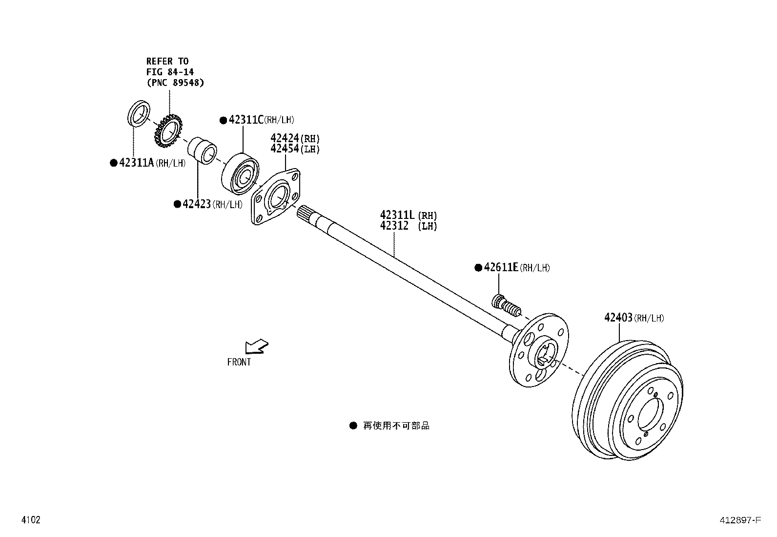 42312-BZ021 SHAFT, REAR AXLE, LH product image