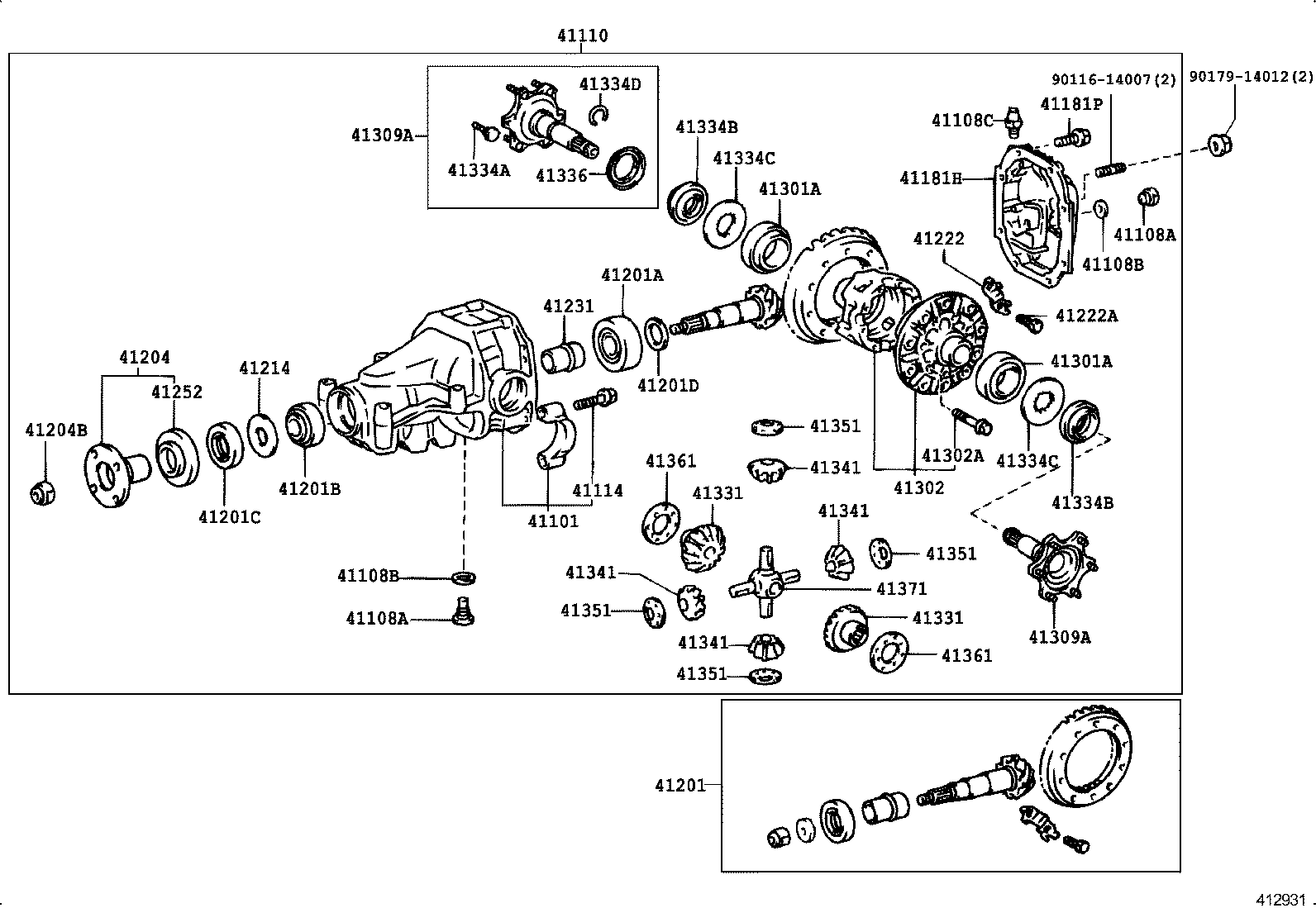 41201-80030 FINAL GEAR KIT, DIFFERENTIAL, REAR product image