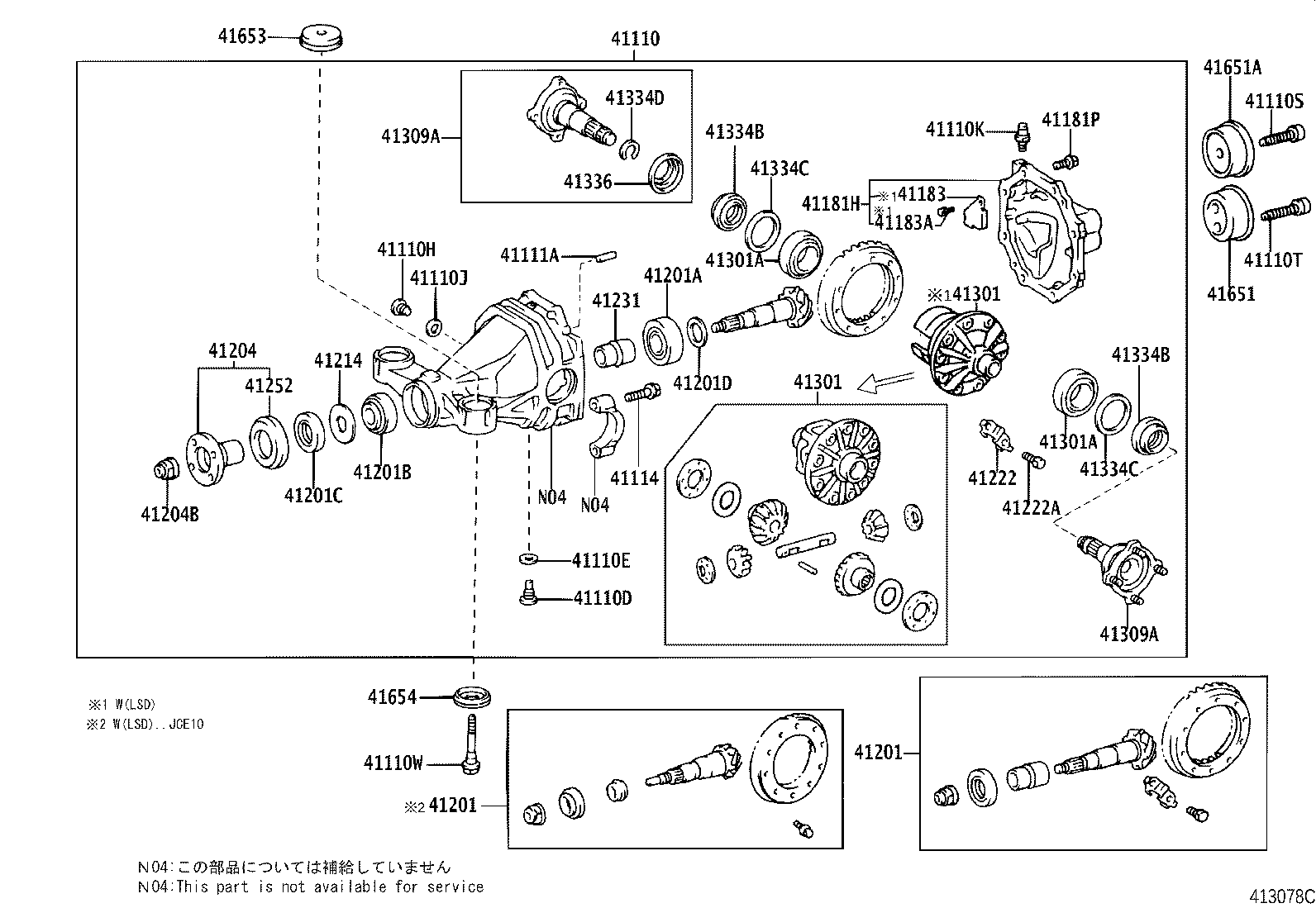 41110-30862 CARRIER ASSY, DIFFERENTIAL, REAR product image