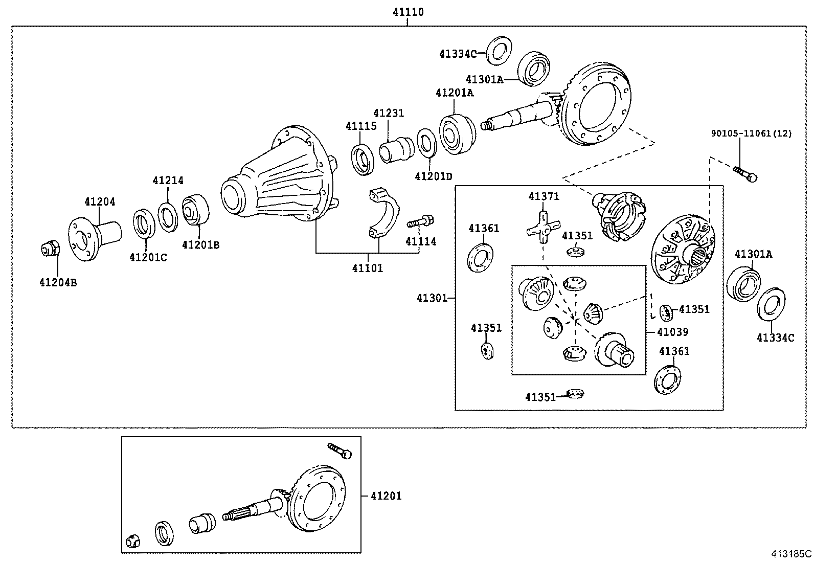 41110-35B30 CARRIER ASSY, DIFFERENTIAL, REAR product image