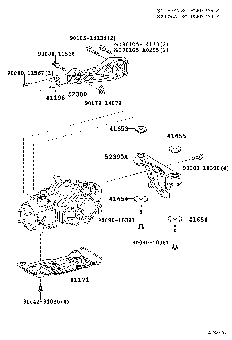 41101-45020 CARRIER SUB-ASSY, DIFFERENTIAL, REAR product image
