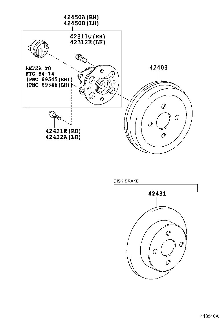 42450-0D050 HUB & BEARING ASSY, REAR AXLE, RH product image