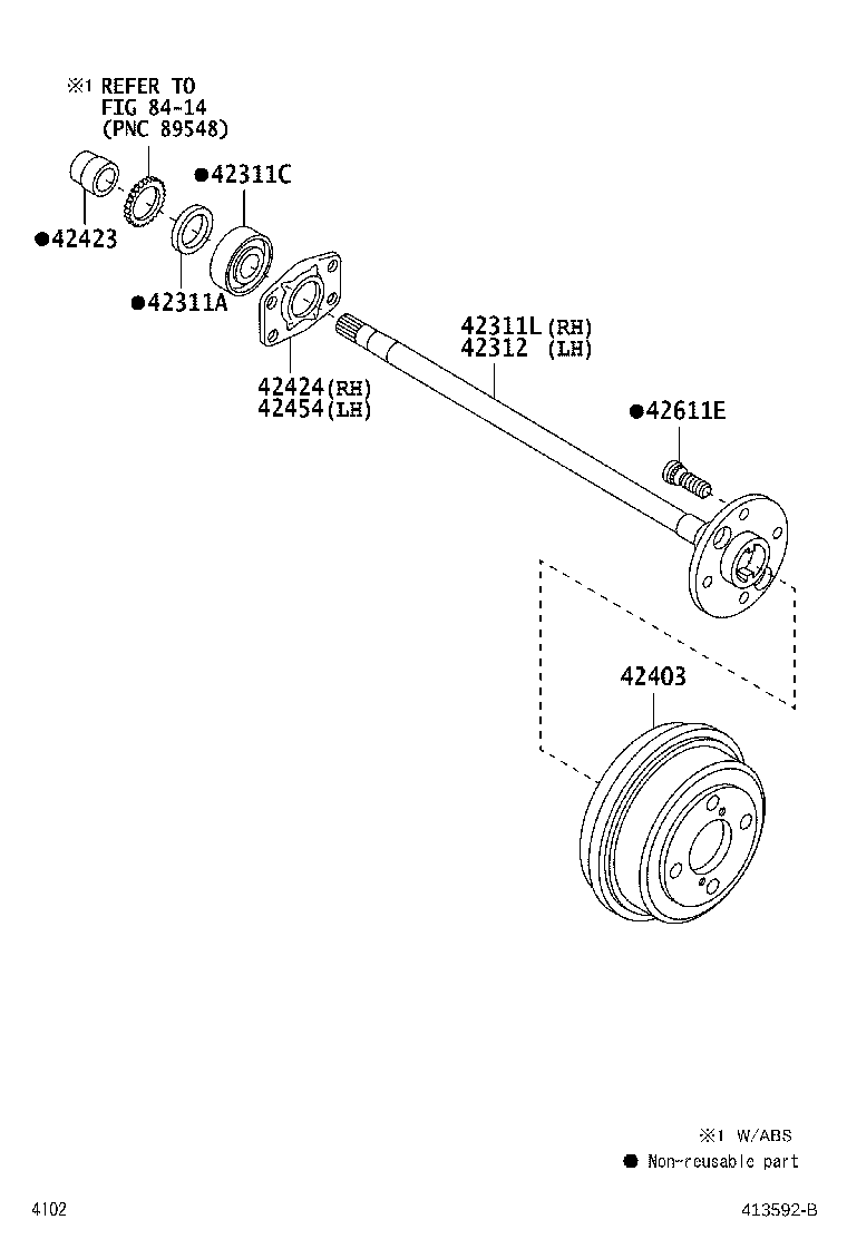 42312-BZ080 SHAFT, REAR AXLE, LH product image
