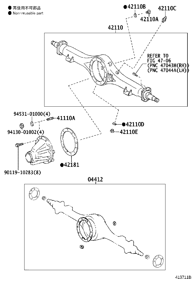 41101-37070 CARRIER SUB-ASSY, DIFFERENTIAL, REAR product image