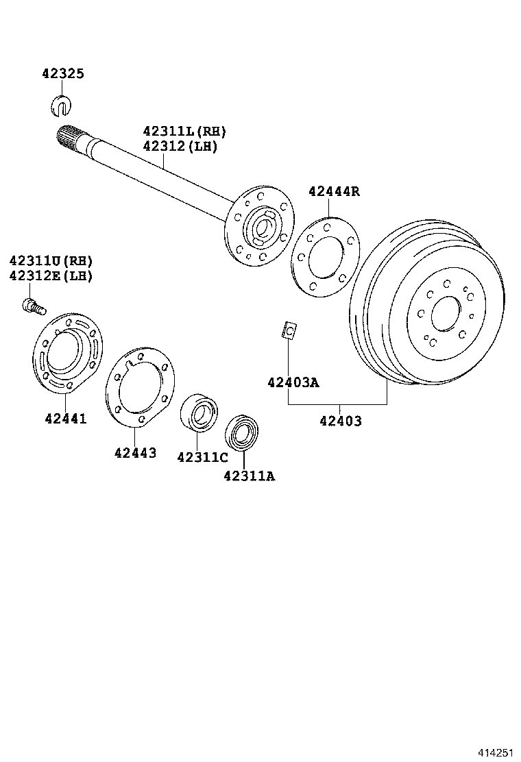 42311-34030 SHAFT, REAR AXLE, RH product image