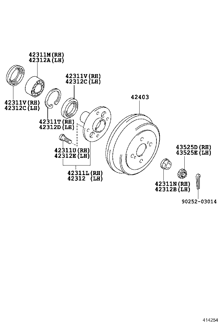 42043-19085 DRUM SUB-ASSY, REAR BRAKE product image