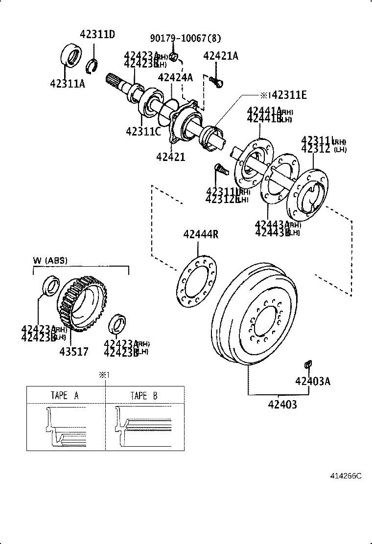 42311-35280 SHAFT, REAR AXLE, RH product image