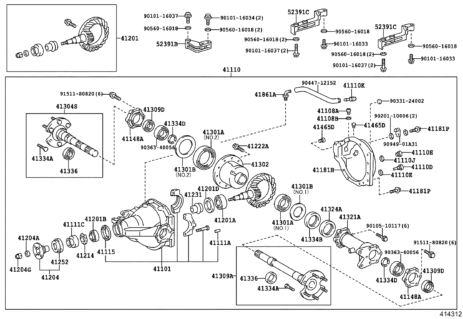 41110-36630 CARRIER ASSY, DIFFERENTIAL, REAR product image