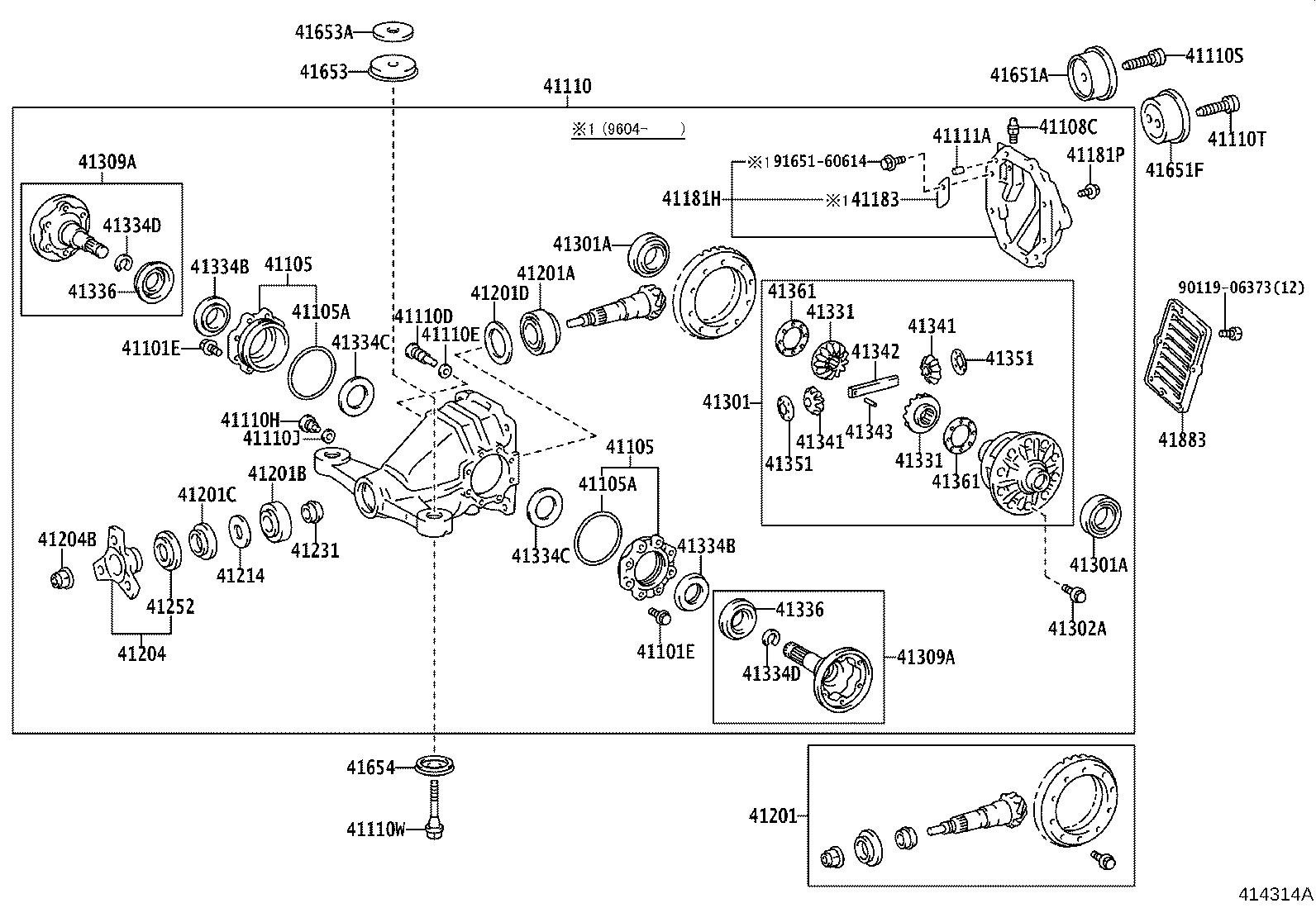 41110-14730 CARRIER ASSY, DIFFERENTIAL, REAR product image